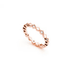 Alternating Lepia Mermaid Scales Motif Diamond Eternity Ring in Rose Gold Side View