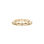 Alternating Lepia Mermaid Scales Motif Diamond Eternity Ring in Yellow Gold