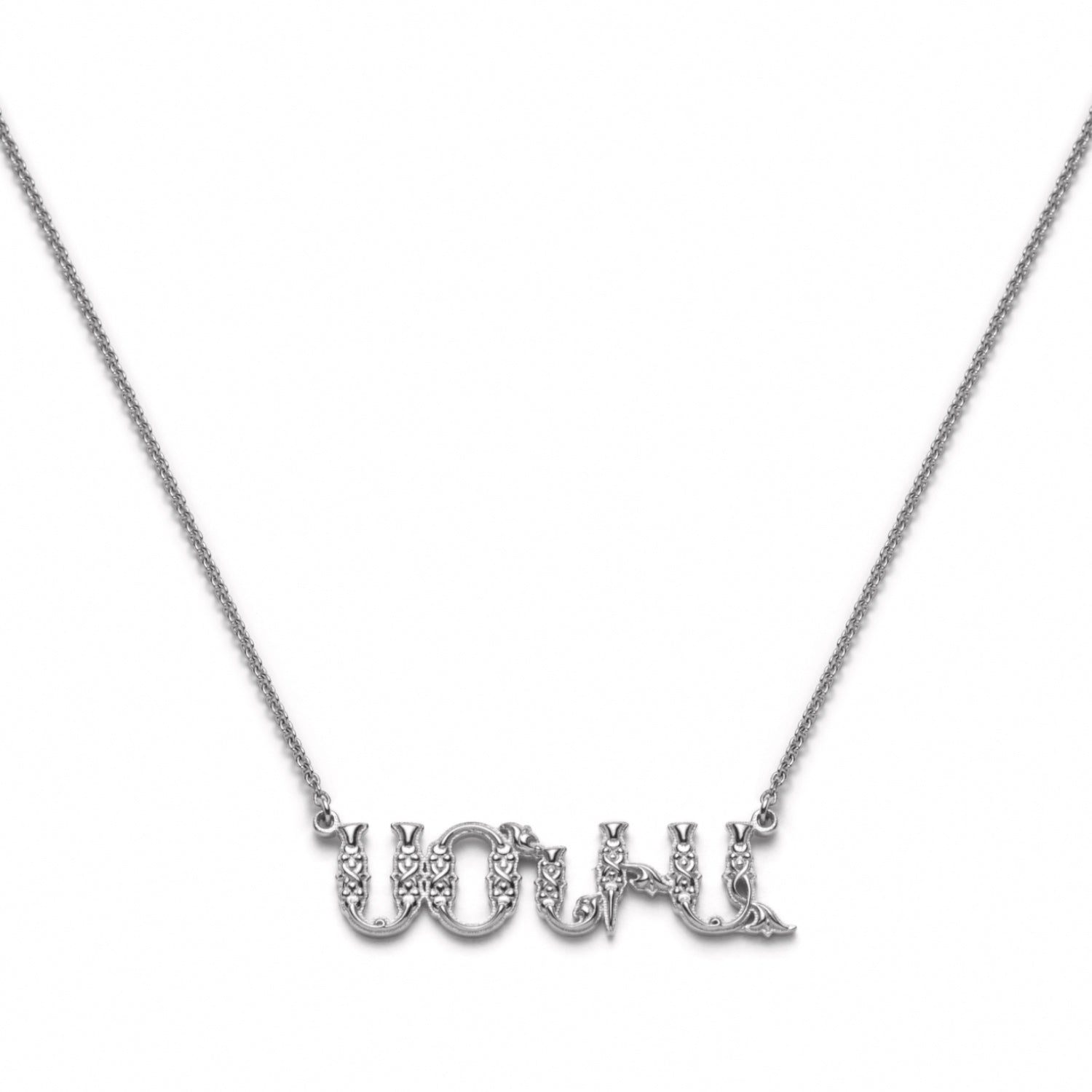 Armenian Name Necklace Sonia in White Gold