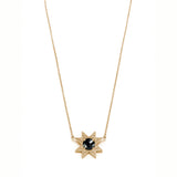 Asteri Checkerboard Cut Black Onyx Star Necklace in Yellow Gold