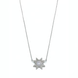 Asteri Checkerboard Cut Chalcedony Star Necklace in Sterling Silver
