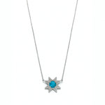 Asteri Checkerboard Cut Turquoise Star Necklace in Sterling Silver