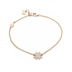 Asteri Diamond Pavé Mini Star Bracelet in Yellow Gold
