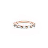 Baguette Cut Diamond Bar Set Half-Eternity Ring in Rose Gold