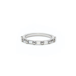Baguette Cut Diamond Bar Set Half-Eternity Ring in White Gold