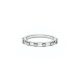 Baguette Cut Diamond Bar Set Half-Eternity Ring in White Gold