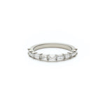 Baguette Cut Diamond Shared Prong Half-Eternity Ring in White Gold