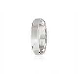 Brushed Finish Bevelled Edge 4-5 mm Wedding Band in Platinum