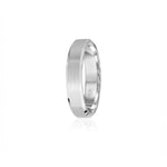 Brushed Finish Bevelled Edge 4-5 mm Wedding Band in White Gold