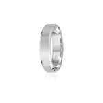 Brushed Finish Bevelled Edge 6-7 mm Wedding Band in White Gold