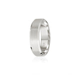 Brushed Finish Bevelled Edge 8-9 mm Wedding Band in Platinum