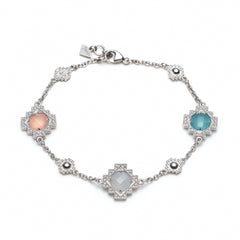 Checkerboard Cut Chalcedony Step Motif Bracelet