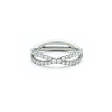 Diamond Pavé Crossover Eternity Ring in White Gold