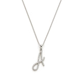 Diamond Pavé Initial Pendant in White Gold