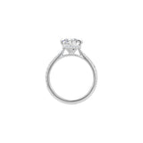 Elongated Cushion Cut Lab-Grown Diamond Hidden Halo Engagement Ring in White Gold Side View