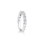 Emerald Cut Diamond Shared Prong Half-Eternity Ring in White Gold Side View