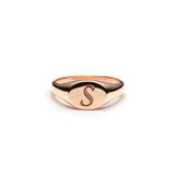 Engraved Initial Signet Ring in Rose Gold