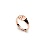 Engraved Initial Signet Ring in Rose Gold Side View
