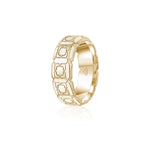Engraved Motif Polished Finish Standard Fit 6-7 mm Wedding Band in Yellow Gold
