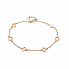 Five Mini Step Motif Bracelet in Yellow Gold