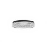 Hammered Finish Bevelled Edge 4-5 mm Wedding Band in Platinum