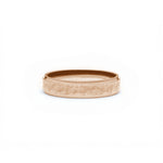 Hammered Finish Bevelled Edge 4-5 mm Wedding Band in Rose Gold
