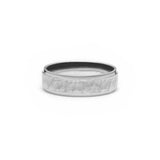 Hammered Finish Bevelled Edge 6-7 mm Wedding Band in Platinum