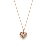 Heart of Mermaid Scale Motif Pendant in Rose Gold Front View