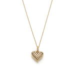 Heart of Mermaid Scale Motif Pendant in Yellow Gold Front View