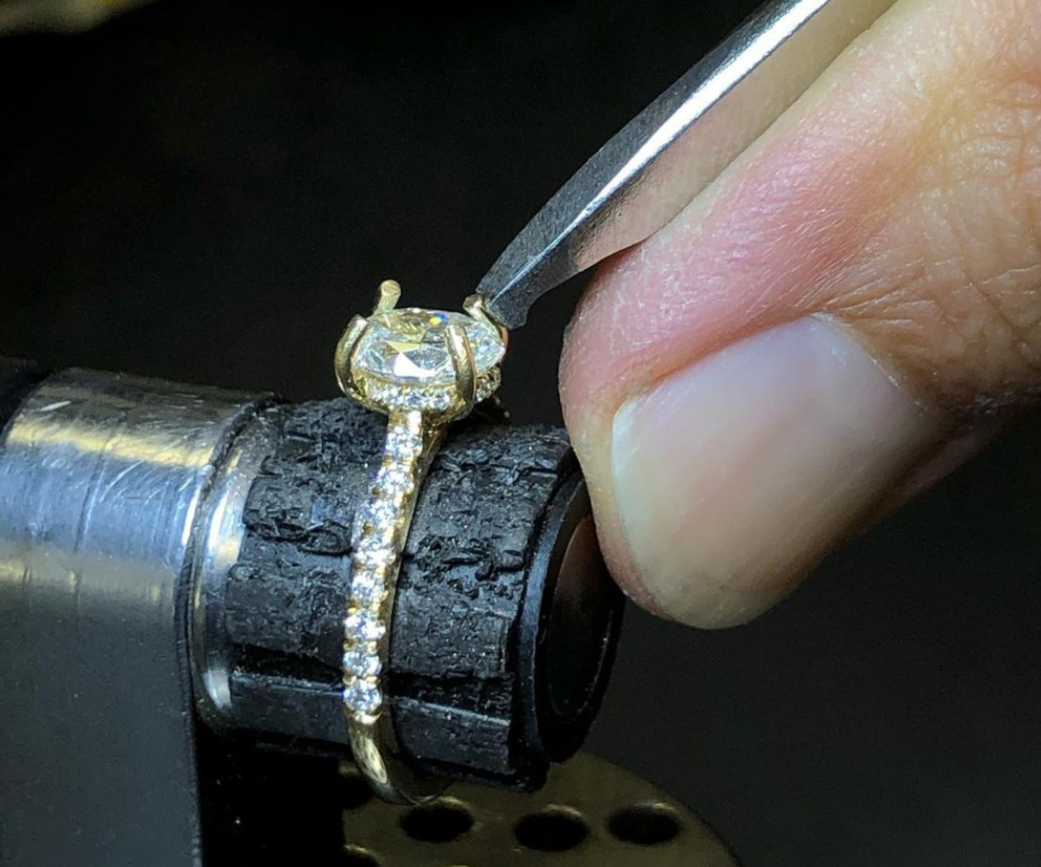 Jivan Setting a Diamond | Jewelry Design House
