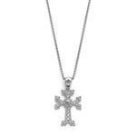"Khachkar" Armenian Cross Pendant in White Gold