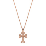 "Khachkar" Armenian Cross Mini Pendant in Rose Gold