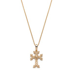 "Khachkar" Armenian Cross Mini Pendant in Yellow Gold 