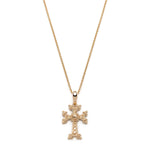 "Khachkar" Armenian Cross Mini Pendant in Yellow Gold