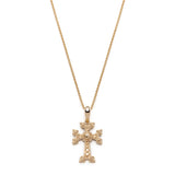 "Khachkar" Armenian Cross Mini Pendant in Yellow Gold