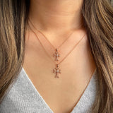 "Khachkar" Armenian Cross Mini Pendant on a Model