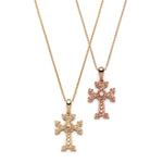 "Khachkar" Armenian Cross Mini Pendants in Yellow and Rose Gold