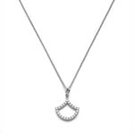 Large Lepi Lab-Grown Diamond Pavé Mermaid Scale Motif Pendant in White Gold