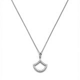 Large Lepi Lab-Grown Diamond Pavé Mermaid Scale Motif Pendant in White Gold