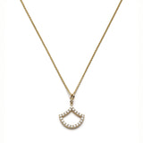 Large Lepi Lab-Grown Diamond Pavé Mermaid Scale Motif Pendant in Yellow Gold