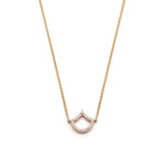 Lepi Diamond Pavé Mermaid Scale Motif Necklace in Yellow Gold
