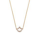 Lepi Diamond Pavé Mermaid Scale Motif Necklace in Yellow Gold