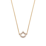 Lepi Diamond Pavé Mermaid Scale Motif Necklace in Yellow Gold