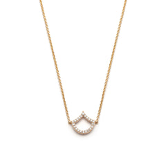 Lepi Diamond Pavé Mermaid Scale Motif Necklace in Yellow Gold