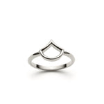 Lepi Mermaid Scale Motif Ring in White Gold