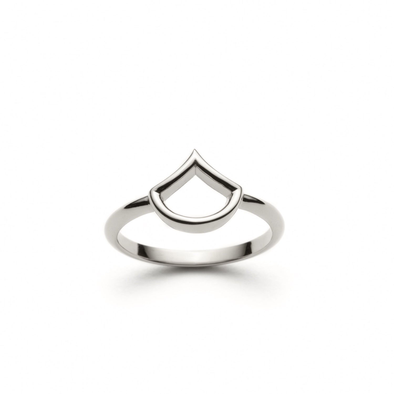 Lepi Mermaid Scale Motif Ring in White Gold