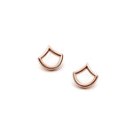 Lepi Mermaid Scale Motif Stud Earrings in Rose Gold