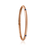 Lepia Blue Sapphire Mermaid Scale Motif Bangle in Rose Gold Side View