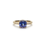 Lepia Cushion-Shaped Blue Tanzanite Ring