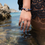 Lepia Cushion Swiss Blue Topaz Ring on a Hand